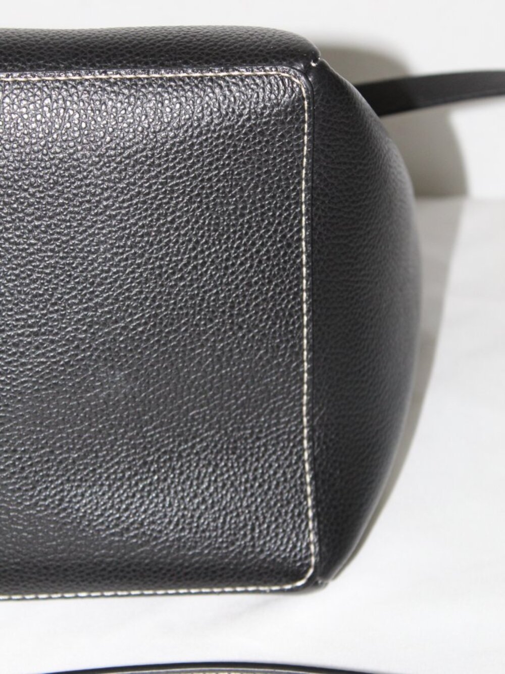 Toteme Pebble Leather Black Top Handle Shoulder Bucket Bag Crossbody - Picture 8 of 13